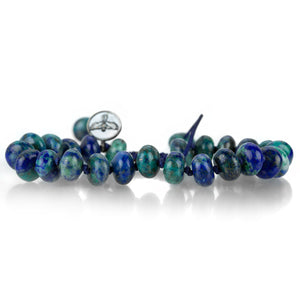 Joseph Brooks 8mm Smooth Azurite and Chrysocolla Bracelet | Quadrum Gallery