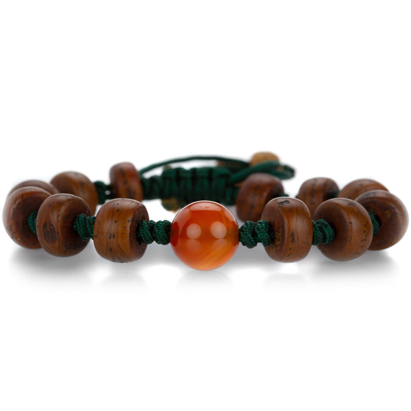 Joseph Brooks Antique Bodhi Seed Bead Bracelet with Carnelian | Quadrum Gallery