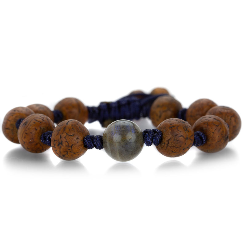 Joseph Brooks Antique Bodhi Seed Bead Bracelet with Labradorite | Quadrum Gallery