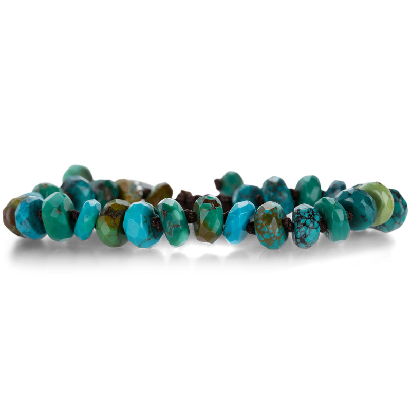 Joseph Brooks Faceted 10mm Arizona Turquoise Macrame Bracelet | Quadrum Gallery