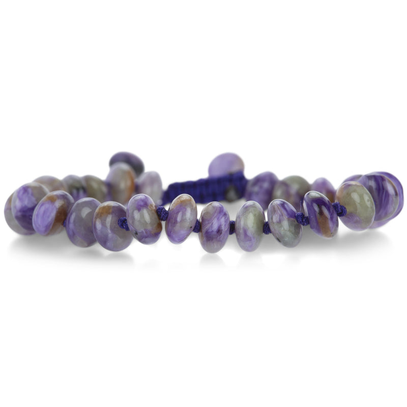 Joseph Brooks 8mm Smooth Charoite Beaded Macrame Bracelet | Quadrum Gallery