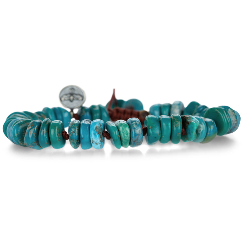 Joseph Brooks 10mm Smooth Arizona Turquoise Rondelle Bracelet | Quadrum Gallery