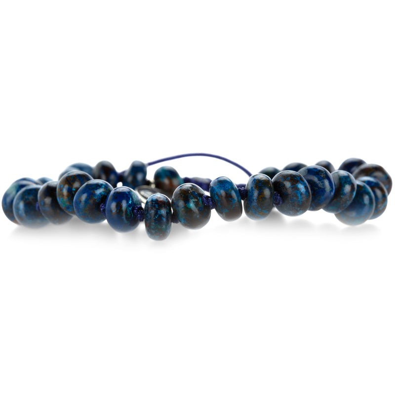 Joseph Brooks  8mm Smooth Azurite Beaded Bracelet | Quadrum Gallery