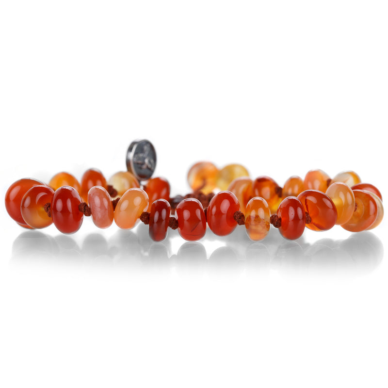 Joseph Brooks 8mm Smooth Carnelian Rondelle Bracelet | Quadrum Gallery