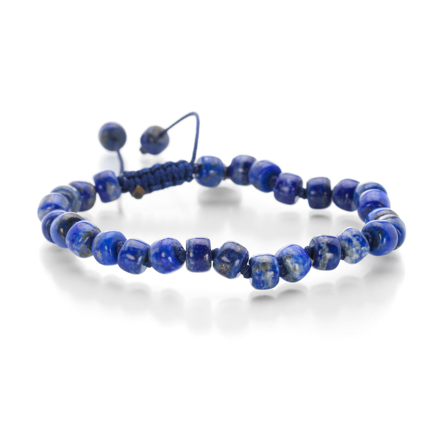 Joseph Brooks 6mm Smooth Lapis Barrel Bracelet | Quadrum Gallery