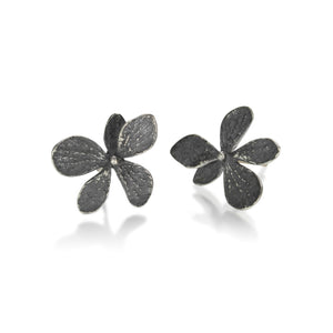 John Iversen Oxidized Single Hydrangea Earrings | Quadrum Gallery