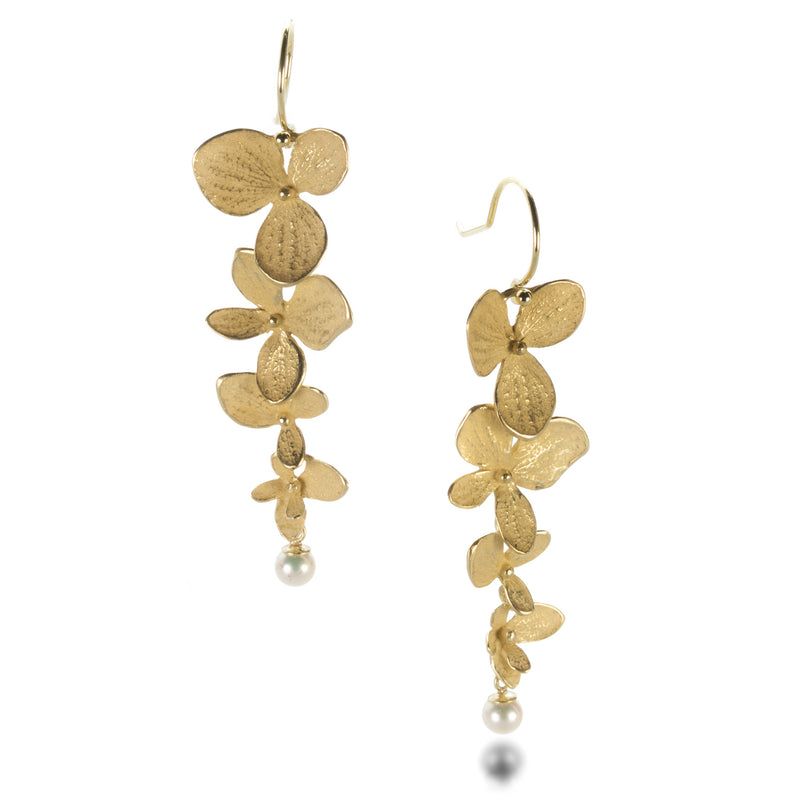 John Iversen Four Part Hydrangea Earrings with Pearls | Quadrum Gallery
