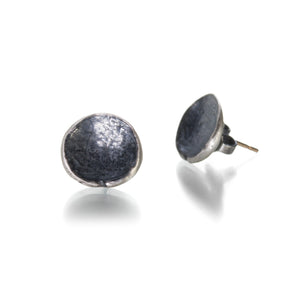 John Iversen Oxidized Silver Anemone Studs | Quadrum Gallery