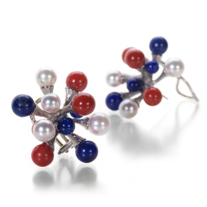 John Iversen Red, White and Blue Jacks Earrings | Quadrum Gallery