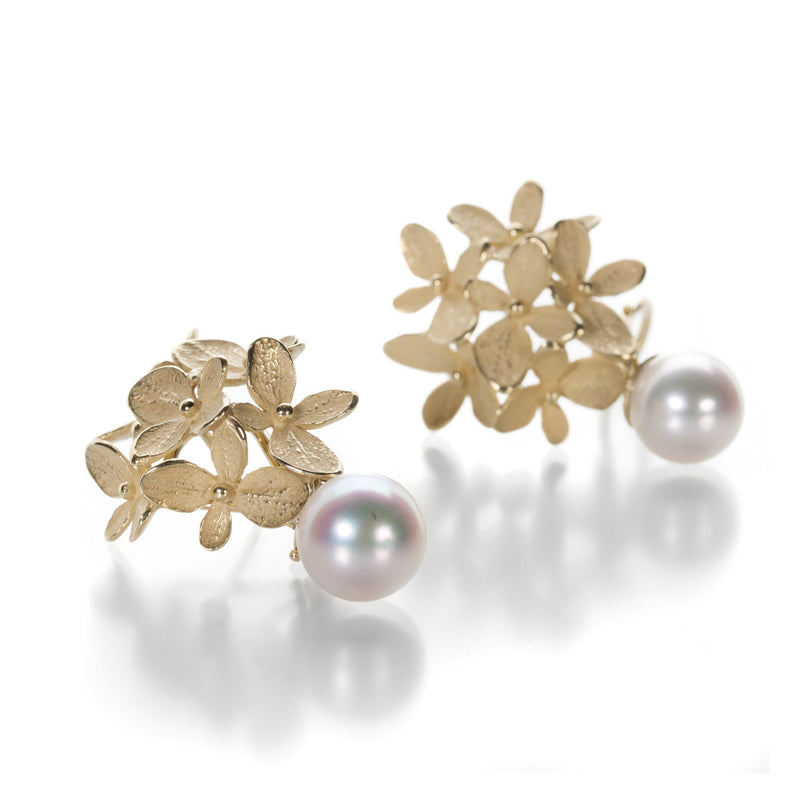 John Iversen 6 Part Hydrangea Earrings with Pearl Drops | Quadrum Gallery