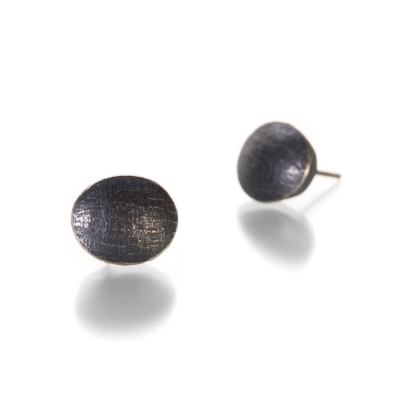 John Iversen Oxidized Silver Tiny Oval Studs | Quadrum Gallery