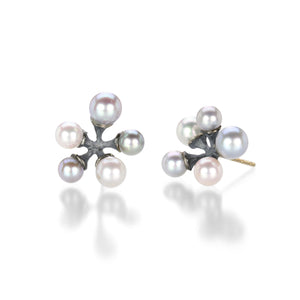 John Iversen Micro Jacks Earrings with Gray Akoya Pearls | Quadrum Gallery