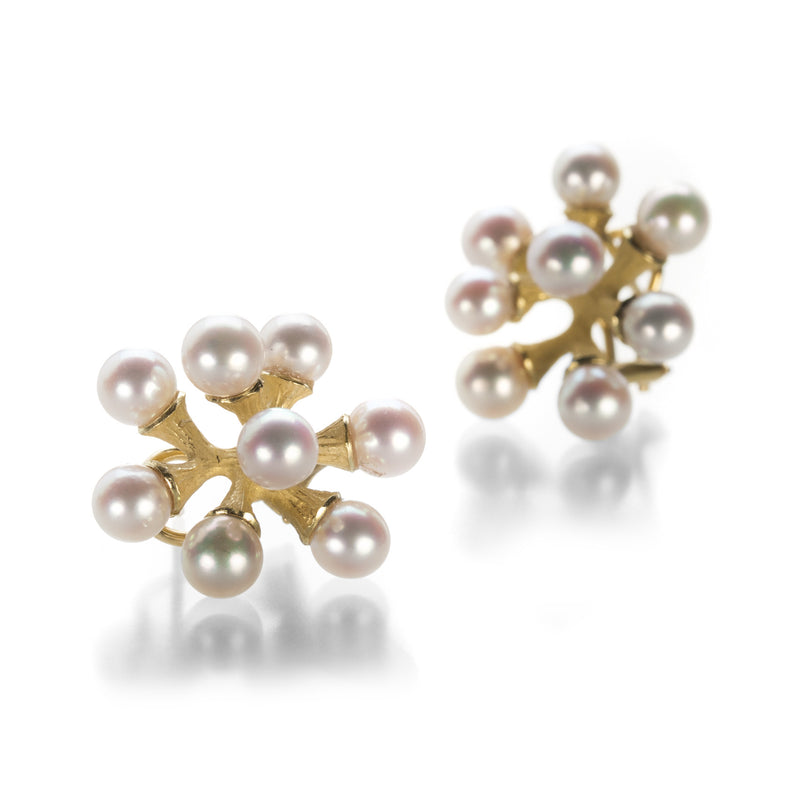 John Iversen Small Jacks Earrings with Pink Akoya Pearls | Quadrum Gallery