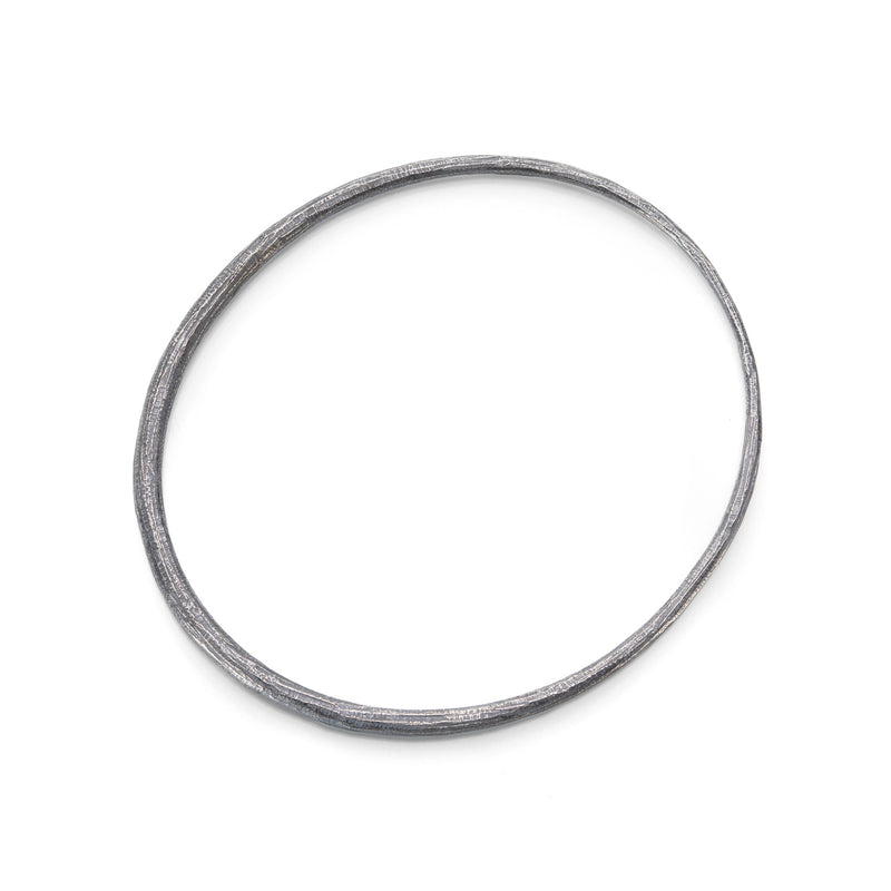 John Iversen Small Oxidized Sterling Silver Oval Bangle | Quadrum Gallery