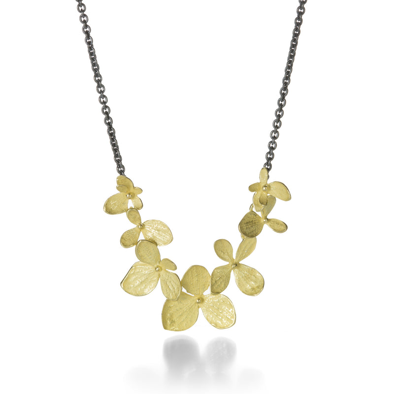 John Iversen 18k and Oxidized Silver Hydrangea Cluster Necklace | Quadrum Gallery