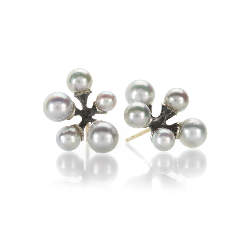 John Iversen Micro Jacks Studs with Gray Pearls | Quadrum Gallery