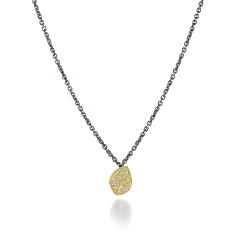 John Iversen Tiny Leaf Necklace with 16 Diamonds | Quadrum Gallery