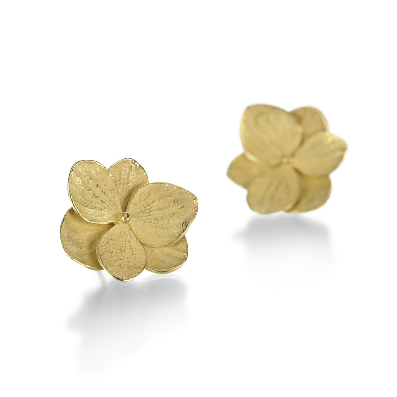 John Iversen Yellow Gold Twin Hydrangea Earrings | Quadrum Gallery