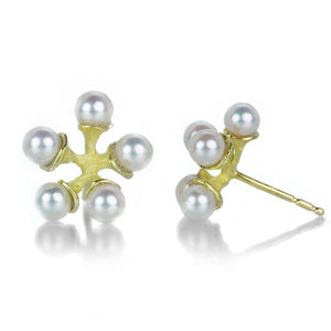 John Iversen Micro Jacks Earrings with Akoya Pearls | Quadrum Gallery