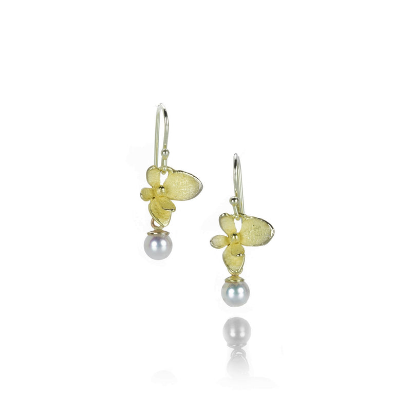 John Iversen Baby Hydrangea Earrings with Pearl  | Quadrum Gallery