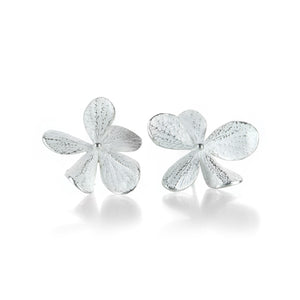 John Iversen Large Silver Hydrangea Studs | Quadrum Gallery