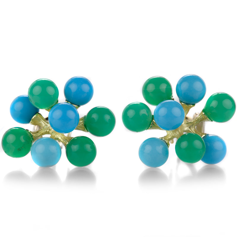 John Iversen Jacks Earrings with Turquoise and Chrysoprase | Quadrum Gallery