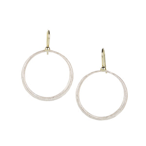 John Iversen Bright Silver Skinny Hoop Dangle | Quadrum Gallery