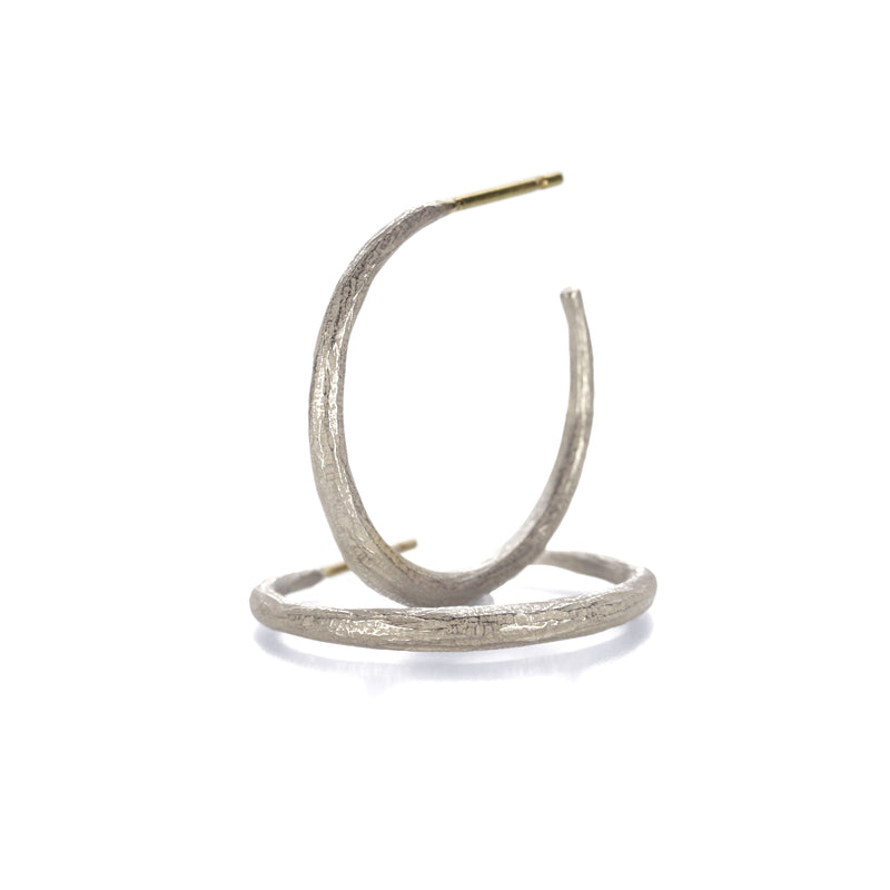 John Iversen Textured Sterling Silver Mini Hoop Earrings | Quadrum Gallery