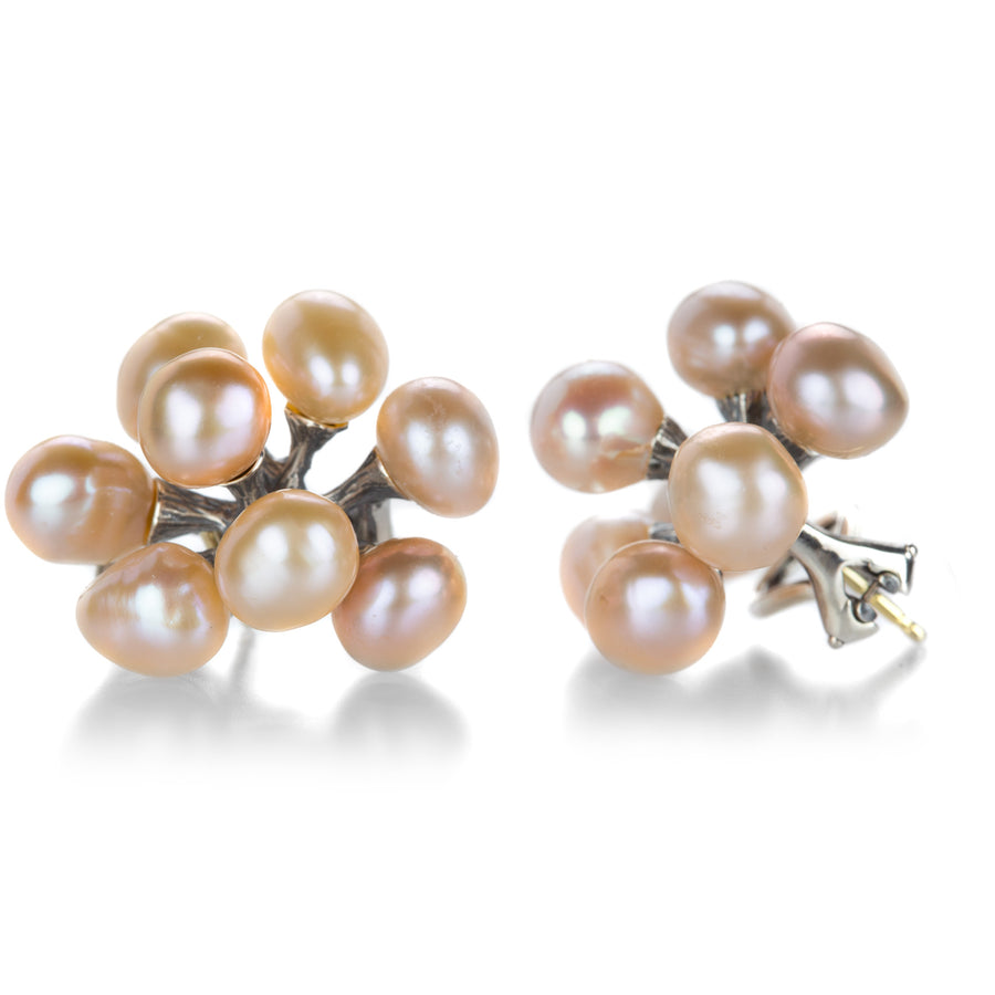 John Iversen Baroque Peach Freshwater Pearl Jacks Earrings | Quadrum Gallery