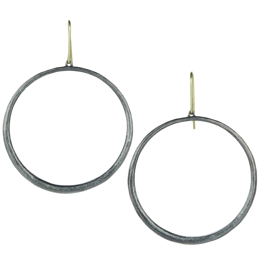 John Iversen Large Oxidized Hoop Drop Earrings | Quadrum Gallery