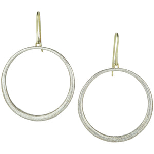 John Iversen Medium Bright Silver Hoop Drop Earrings | Quadrum Gallery