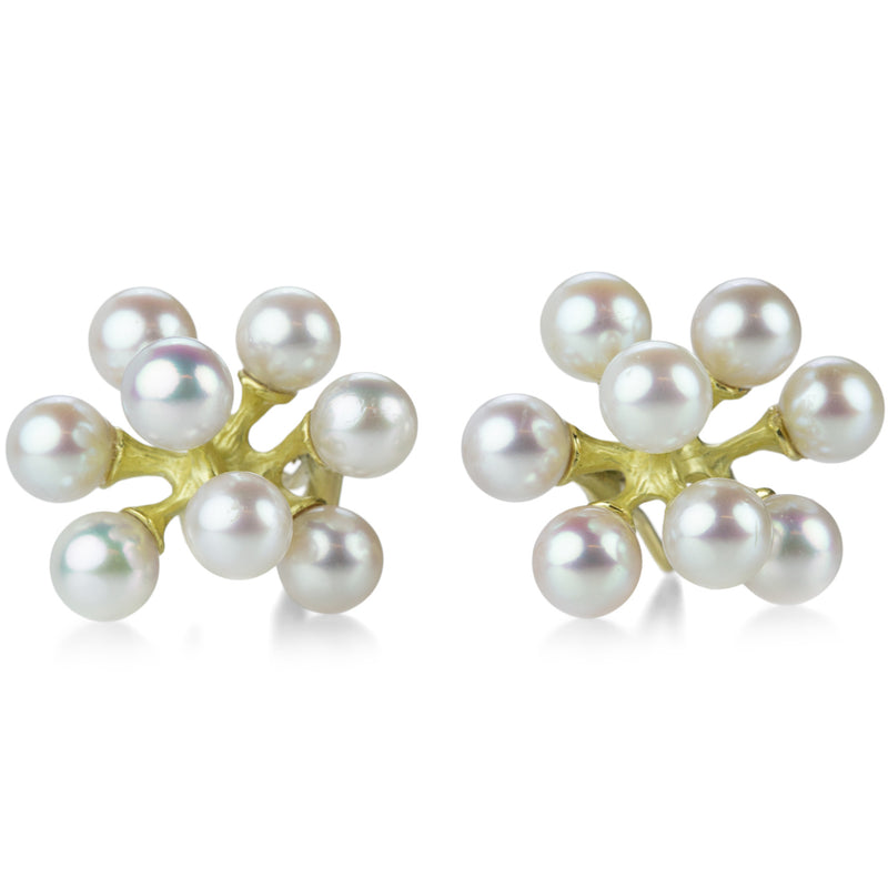 John Iversen Small Jacks Earrings with Akoya Pearls  | Quadrum Gallery