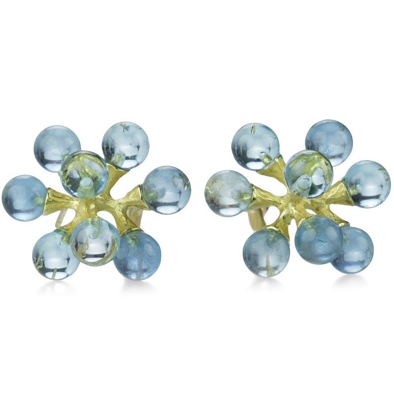 John Iversen Aquamarine Small Jacks Earrings  | Quadrum Gallery