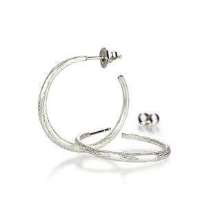 John Iversen Medium Silver Hoop Earrings | Quadrum Gallery