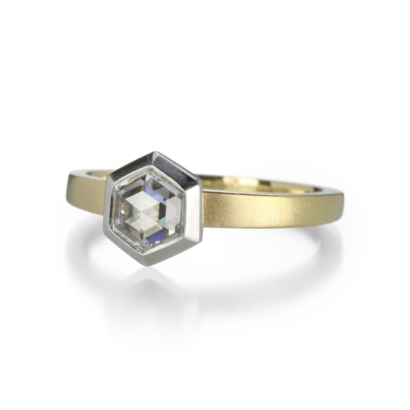 Jamie Joseph Mixed Metal Hexagonal Diamond Solitaire Ring | Quadrum Gallery