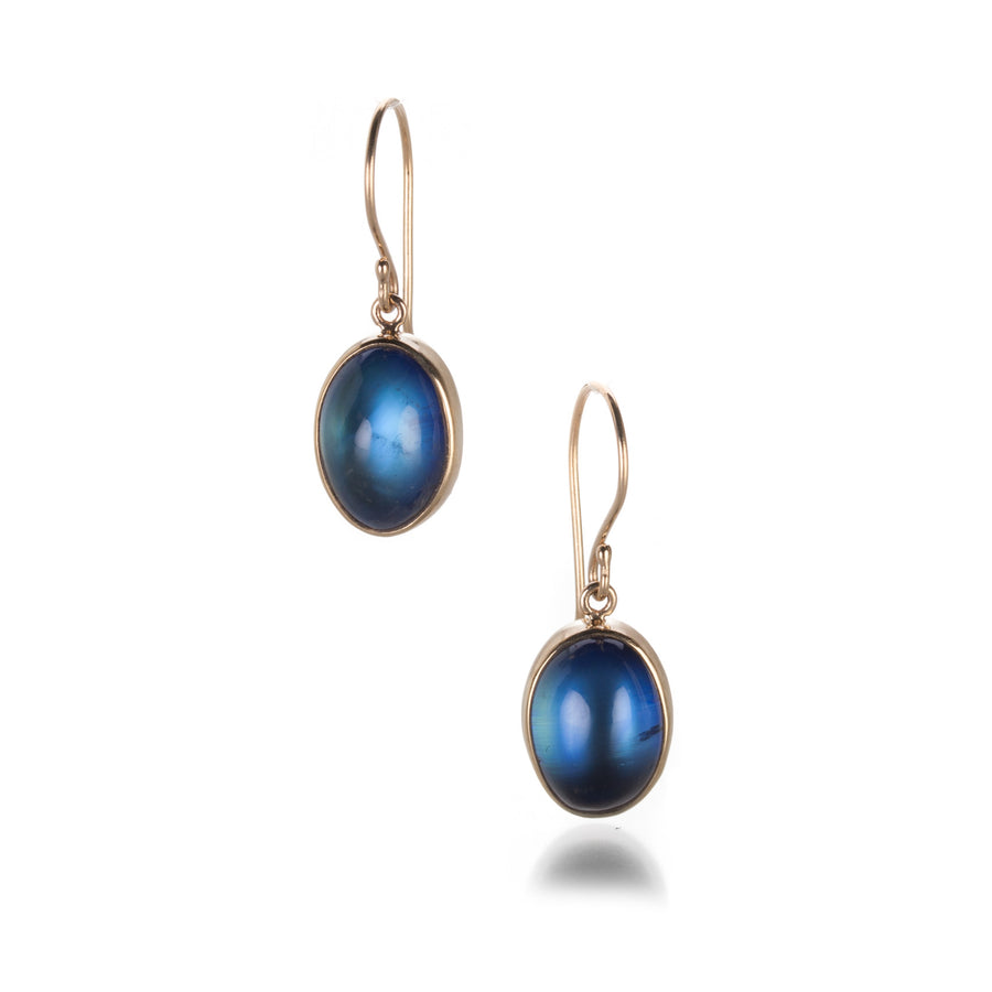 Jamie Joseph Small Oval Rainbow Moonstone Earrings | Quadrum Gallery