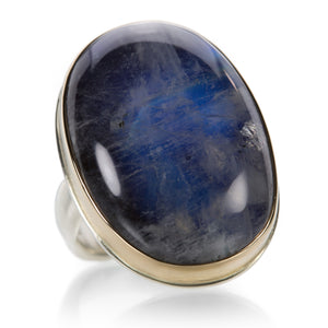 Jamie Joseph Large Smooth Blue Rainbow Moonstone Ring | Quadrum Gallery