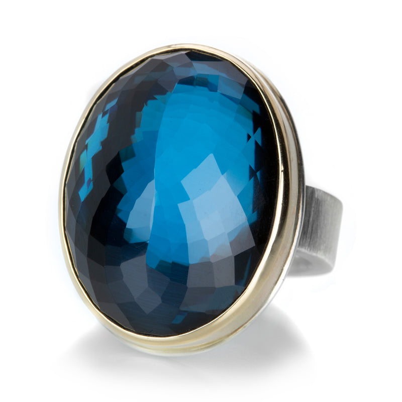 Jamie Joseph Oval Inverted London Blue Topaz Ring | Quadrum Gallery