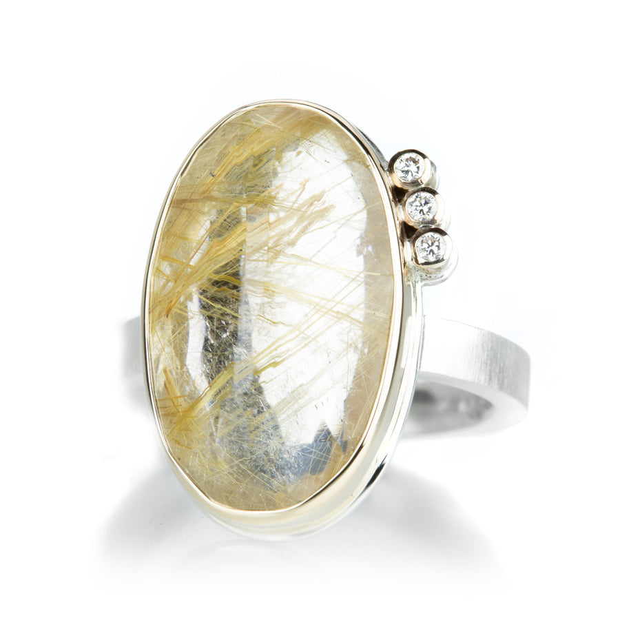 Jamie Joseph Oval Golden Rutilated Quartz Ring  | Quadrum Gallery