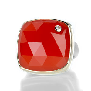 Jamie Joseph Square Orange Chalcedony Ring  | Quadrum Gallery