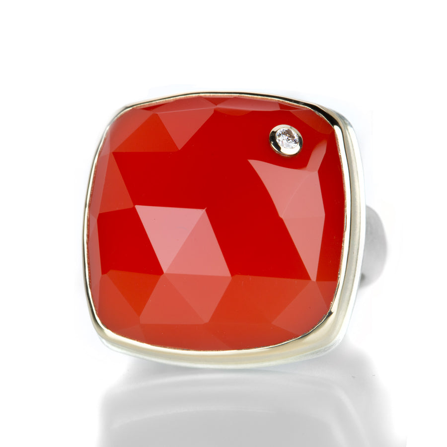 Jamie Joseph Square Orange Chalcedony Ring  | Quadrum Gallery