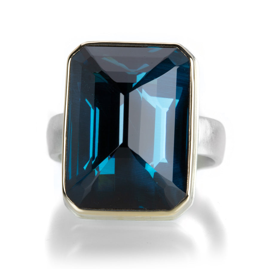 Jamie Joseph Rectangular London Blue Topaz Ring  | Quadrum Gallery