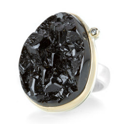 Jamie Joseph Black Andradite and Diamond Ring | Quadrum Gallery