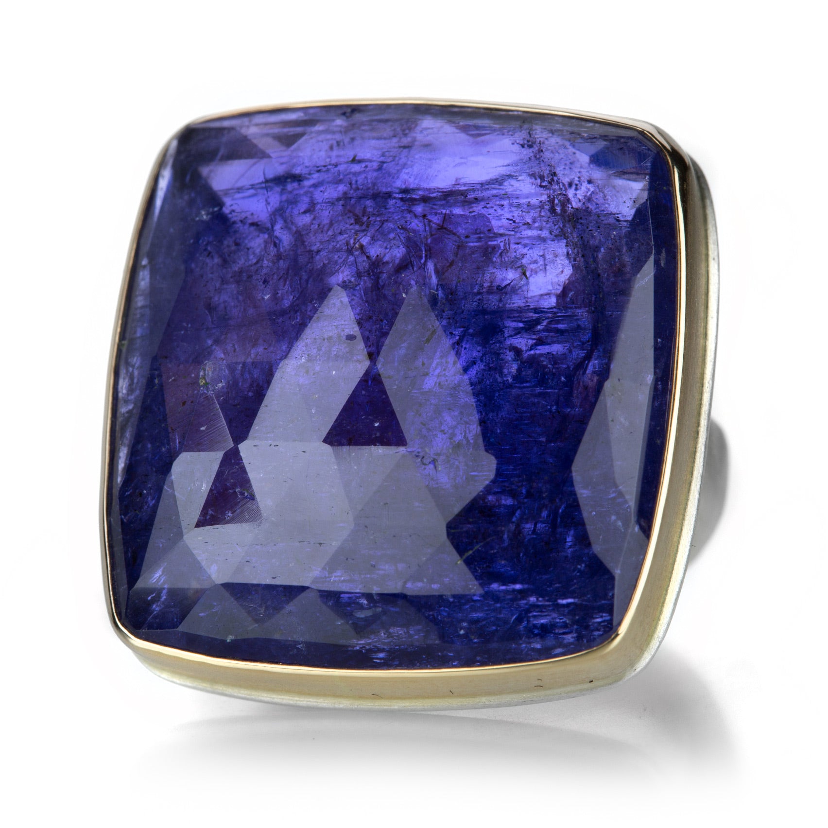 Large Square Rose Cut Tanzanite Ring - Main Image