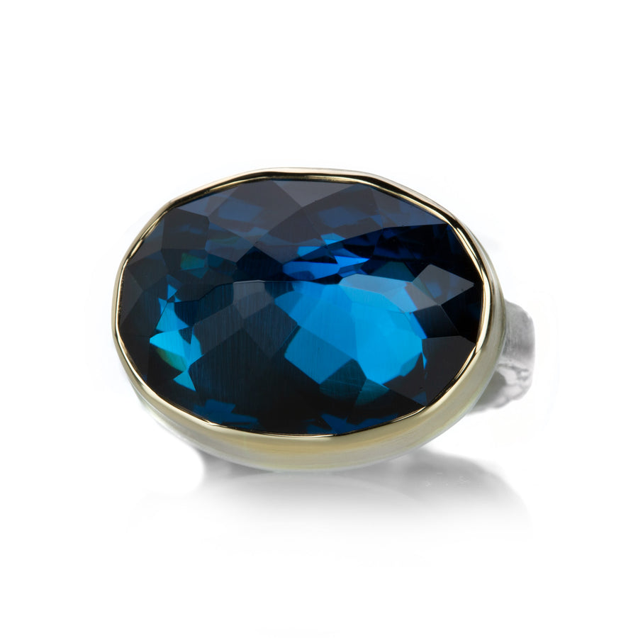 Jamie Joseph Faceted Oval London Blue Topaz Ring | Quadrum Gallery