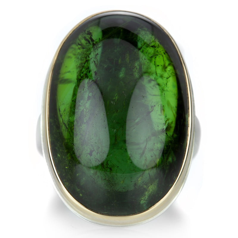 Jamie Joseph Large Vertical Oval Green Tourmaline Ring | Quadrum Gallery