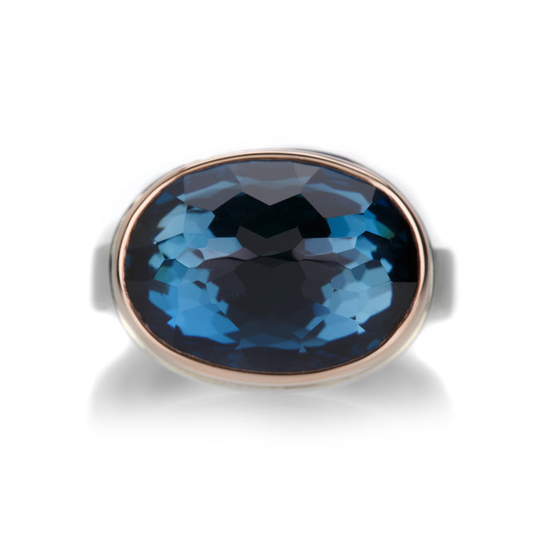 Jamie Joseph Oval Inverted Faceted London Blue Topaz Ring | Quadrum Gallery