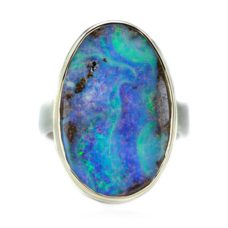 Jamie Joseph Smooth Oval Boulder Opal Ring  | Quadrum Gallery