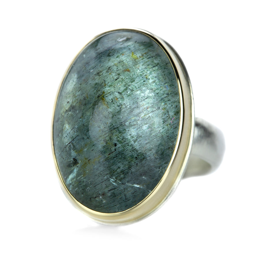 Jamie Joseph Smooth Oval Moss Aquamarine Ring  | Quadrum Gallery