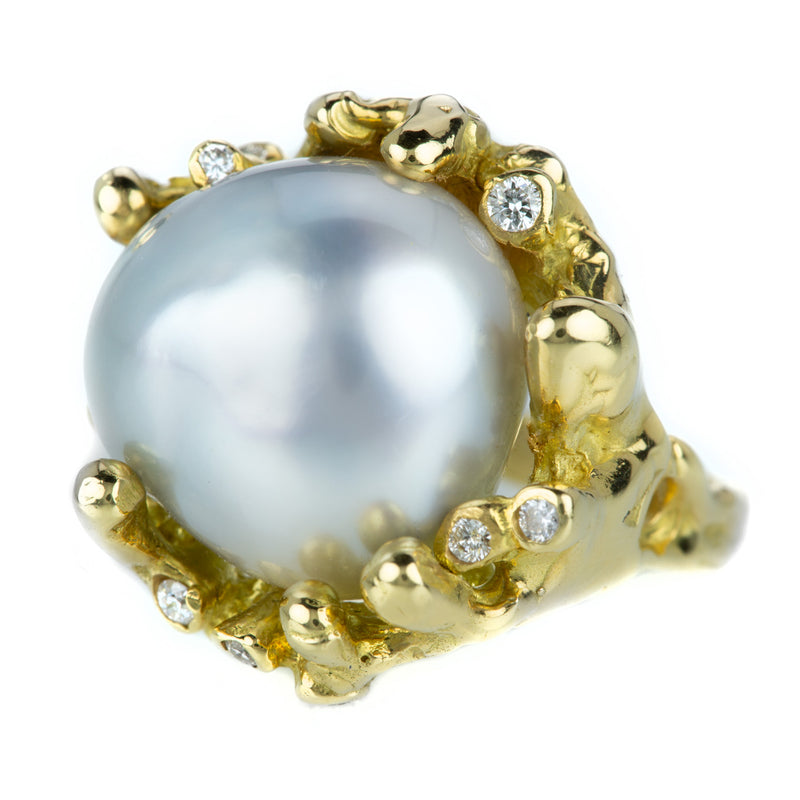 Kimberlin Brown 18k Tahitian Pearl and Diamond Ring | Quadrum Gallery